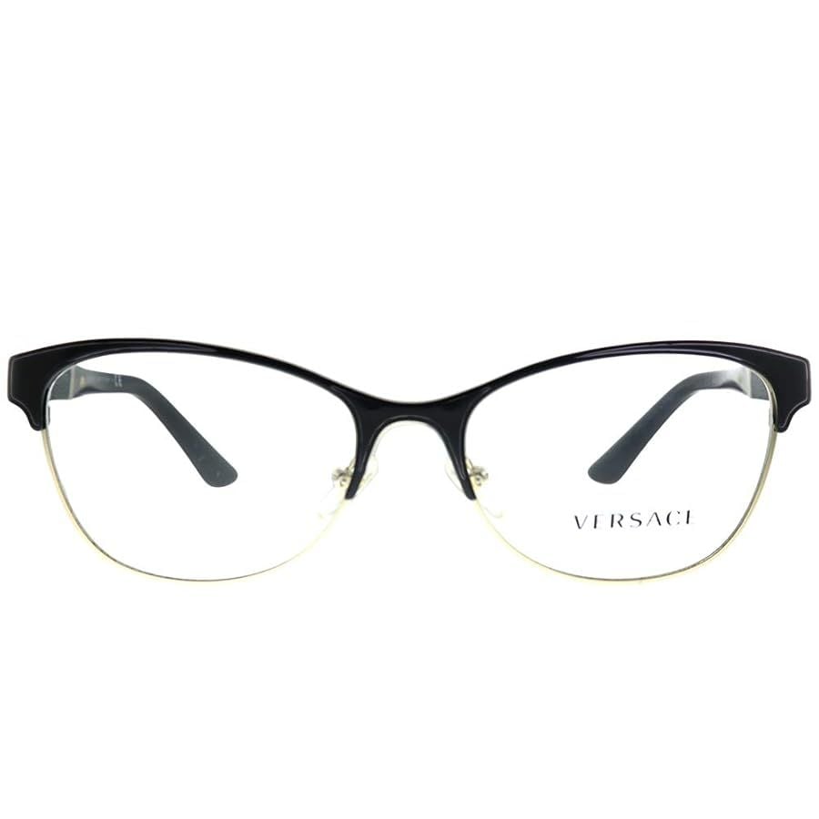 Versace VE1233Q 1366 Black Pale Gold Metal Cat-eye Eyeglasses 53mm 1