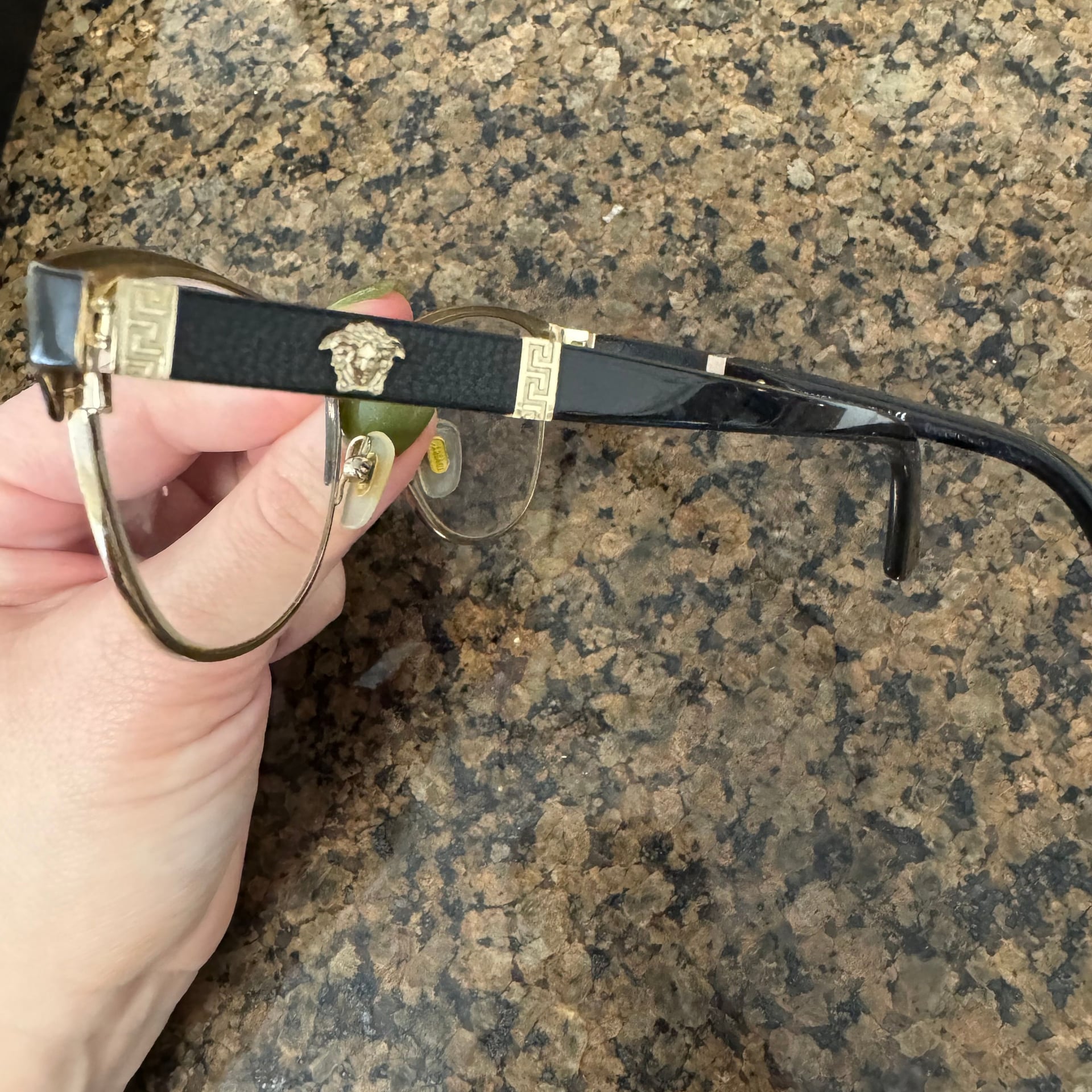 Versace VE1233Q 1366 Black Pale Gold Metal Cat-eye Eyeglasses 53mm 3