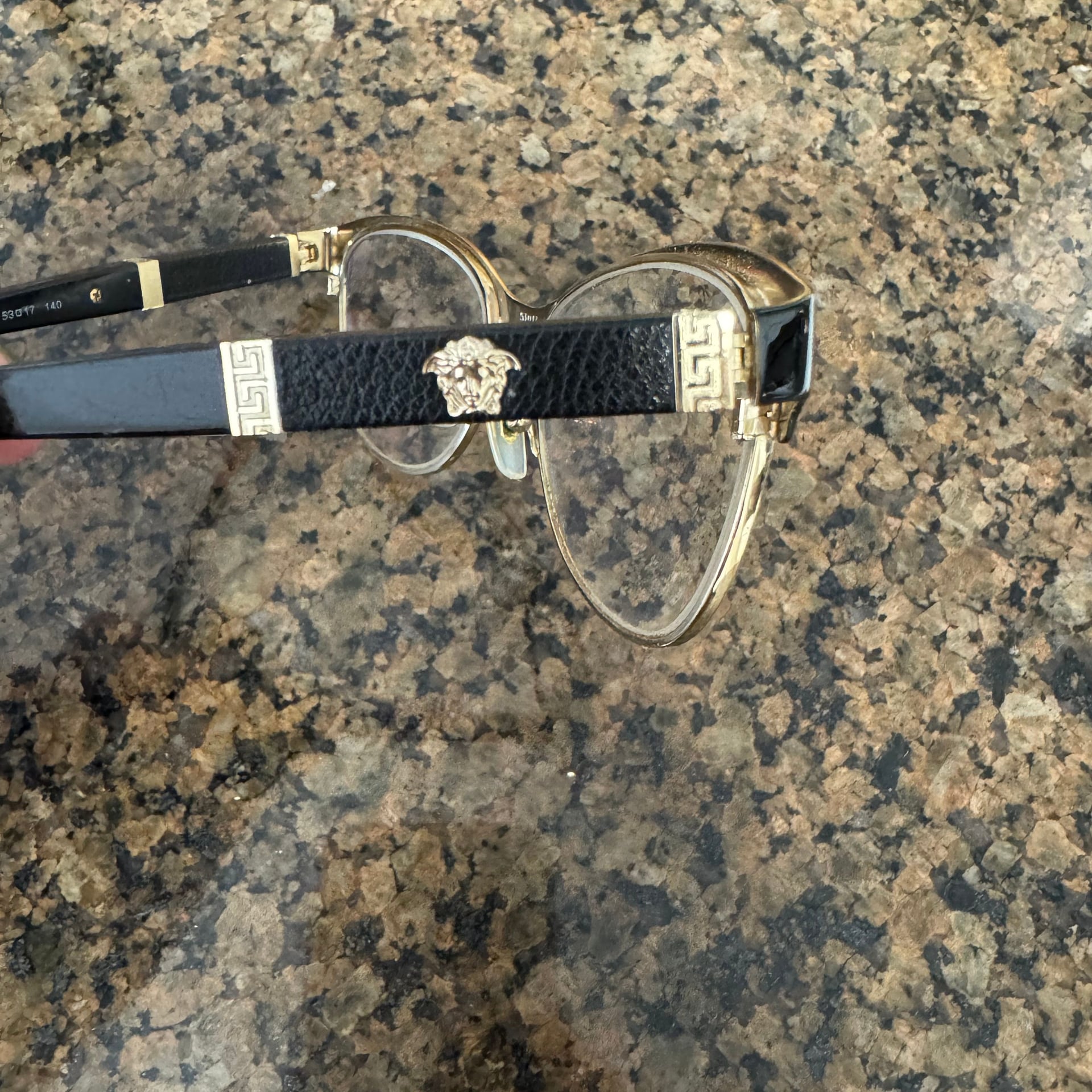 Versace VE1233Q 1366 Black Pale Gold Metal Cat-eye Eyeglasses 53mm 4