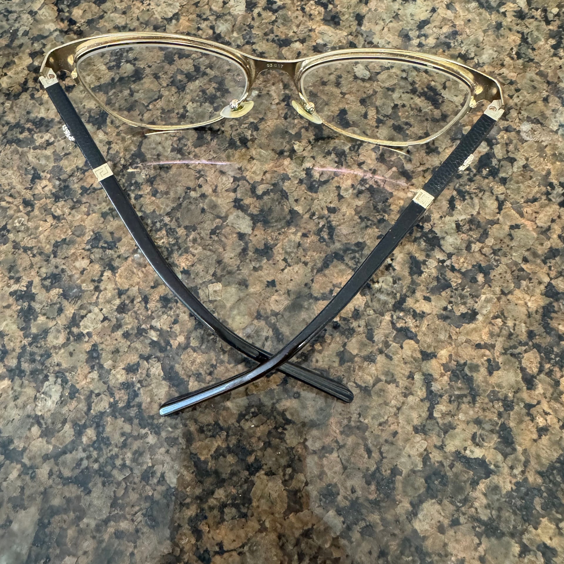 Versace VE1233Q 1366 Black Pale Gold Metal Cat-eye Eyeglasses 53mm 5