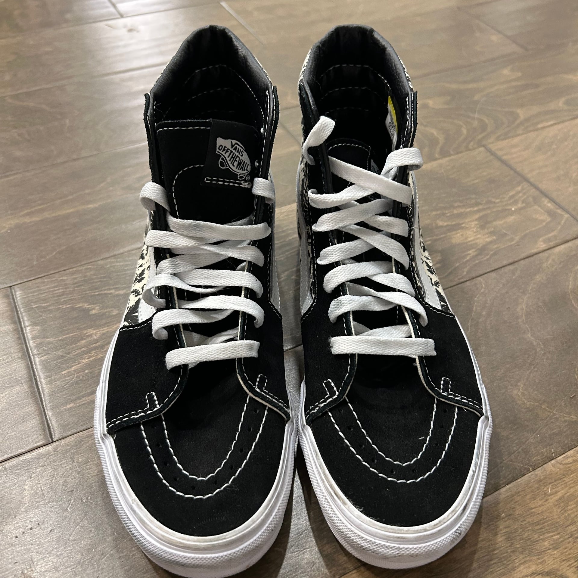 Vans Sk8-Hi Skull Tapestry Black/Bone Skate Shoes 9.5 3