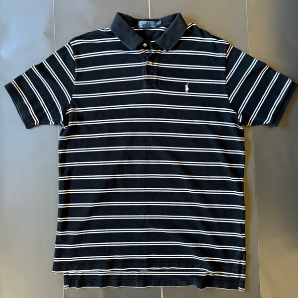 Polo Ralph Lauren Short Sleeve Cotton Mesh Polo Shirt Stripe Black Men