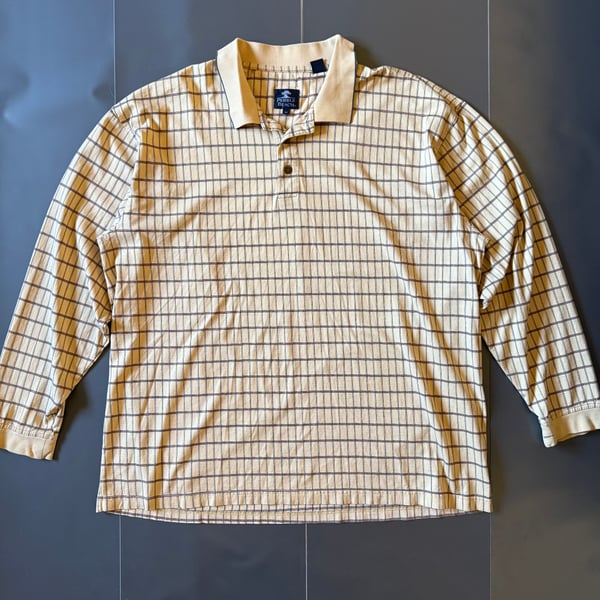 Pebble Beach Yellow Plaid Long Sleeve Shirt 100% cotton