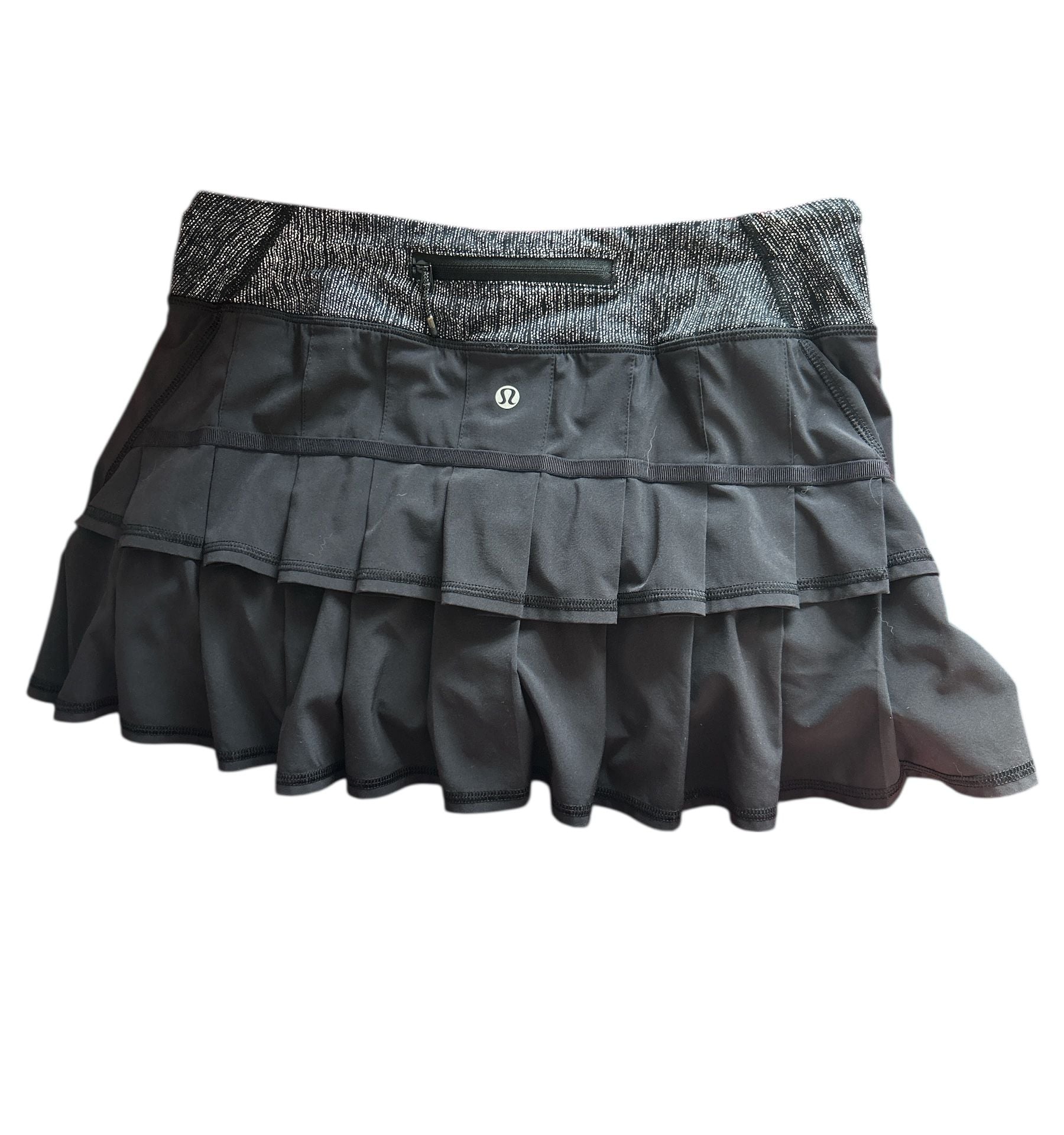 LuluLemon Black Pleated Athletica Skirt Skort size 6 4