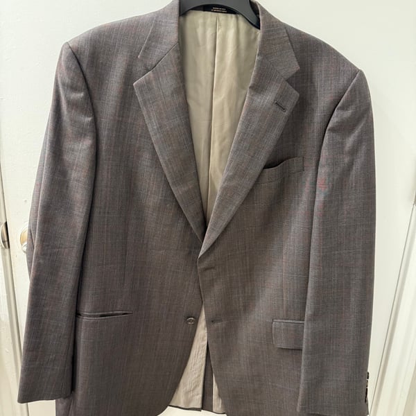Hart Schaffner Marx Gold Trumpeter Nordstrom Wool Check Gray 2 Button Blazer. 