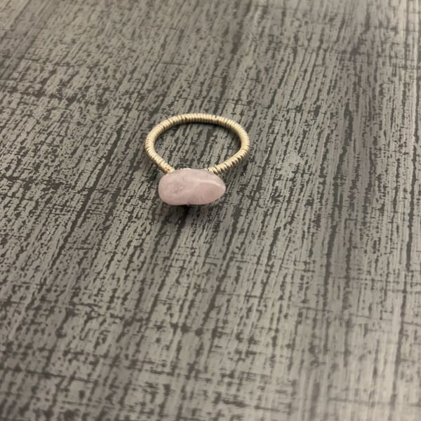 Natural Amethyst Wire Wrapped Ring