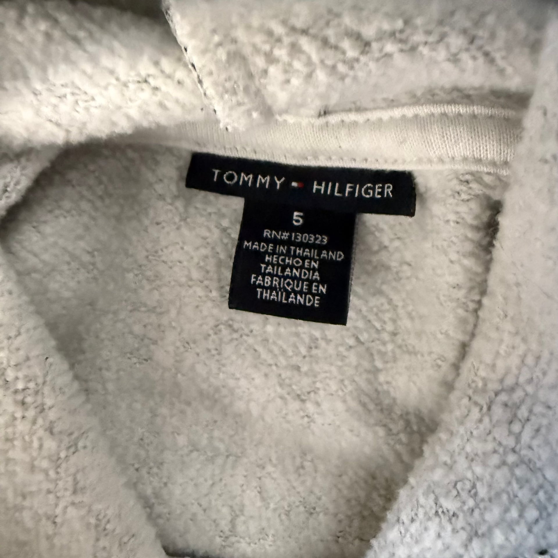 Tommy Hilfiger Girls Hooded Sweatshirt Top - Size 5 - EUC 3