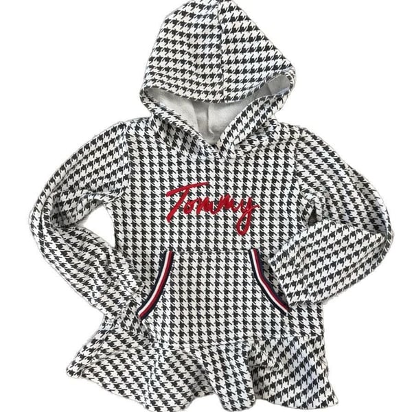 Tommy Hilfiger Girls Hooded Sweatshirt Top - Size 5 - EUC