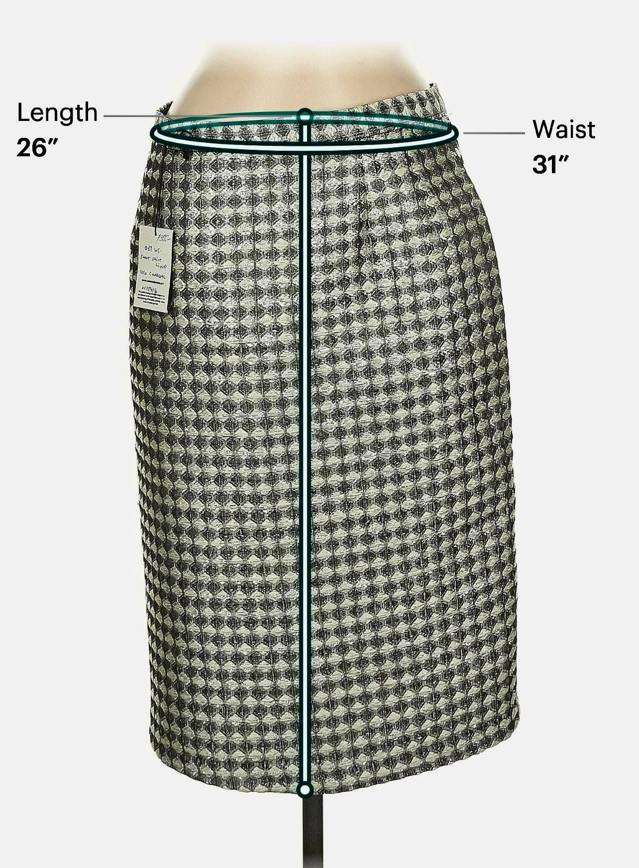 Connie Roberson Gingham Pencil Skirt 8 Flashy Chic 7