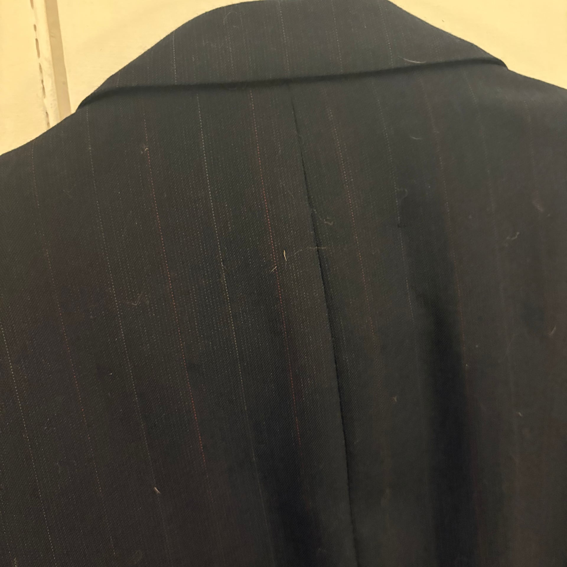 Men's Black Pinstripe Two-Button Blazer Suit Jacket 6