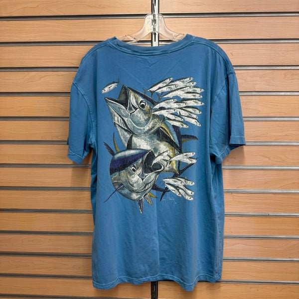 Vintage 90s Guy Harvey Shark Single Stitch White T...