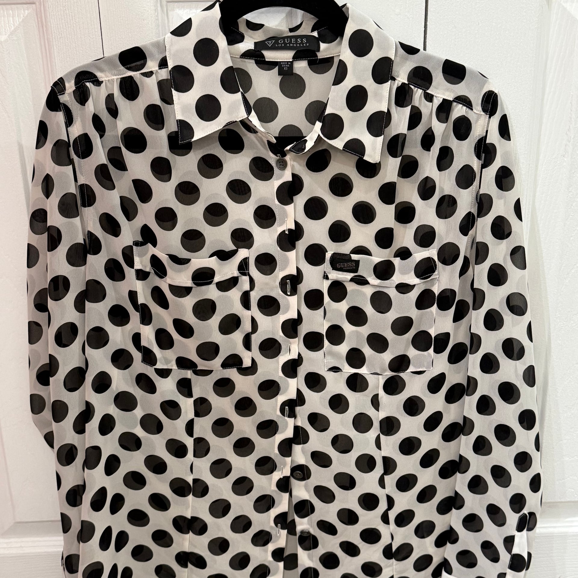 Equipment Polka Dot Slim Signature Silk Shirt 1