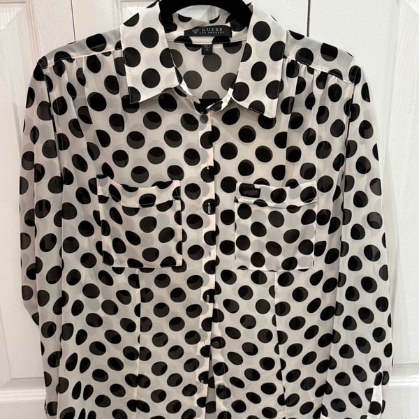 Equipment Polka Dot Slim Signature Silk Shirt