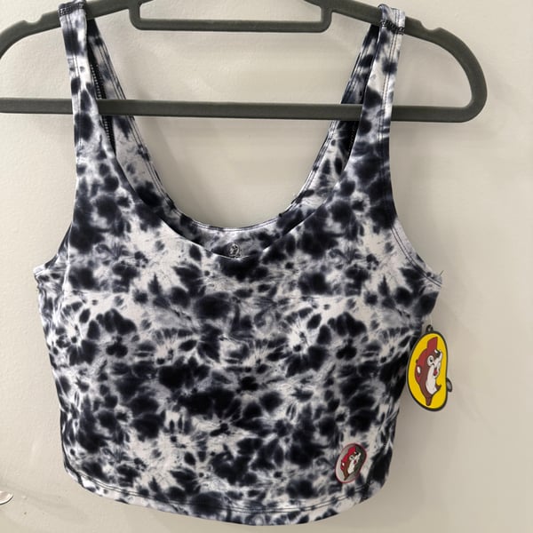 Buc-ee's Black & White Tie Dye Fashion Tank Sports Medium