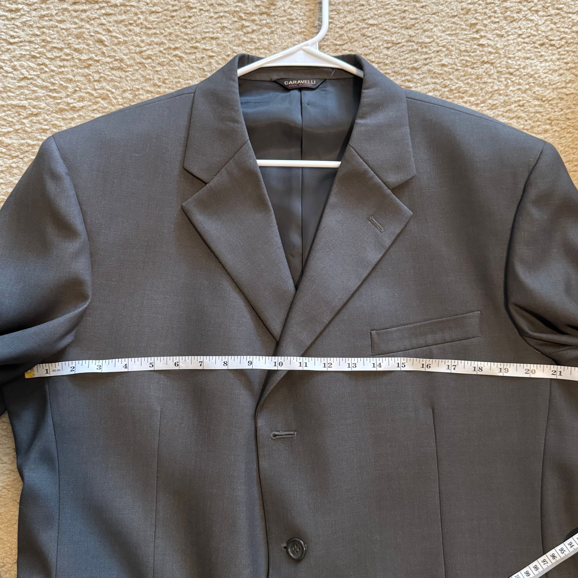 Caravelli Men's Suit Jacket 3 Button Blazer Gray 44R 8