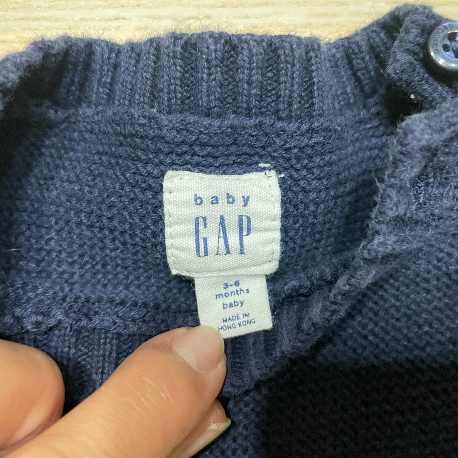 EUC Baby Gap Navy and White Stripe Brannan Sweater One-Piece Romper 3-6 Months 4
