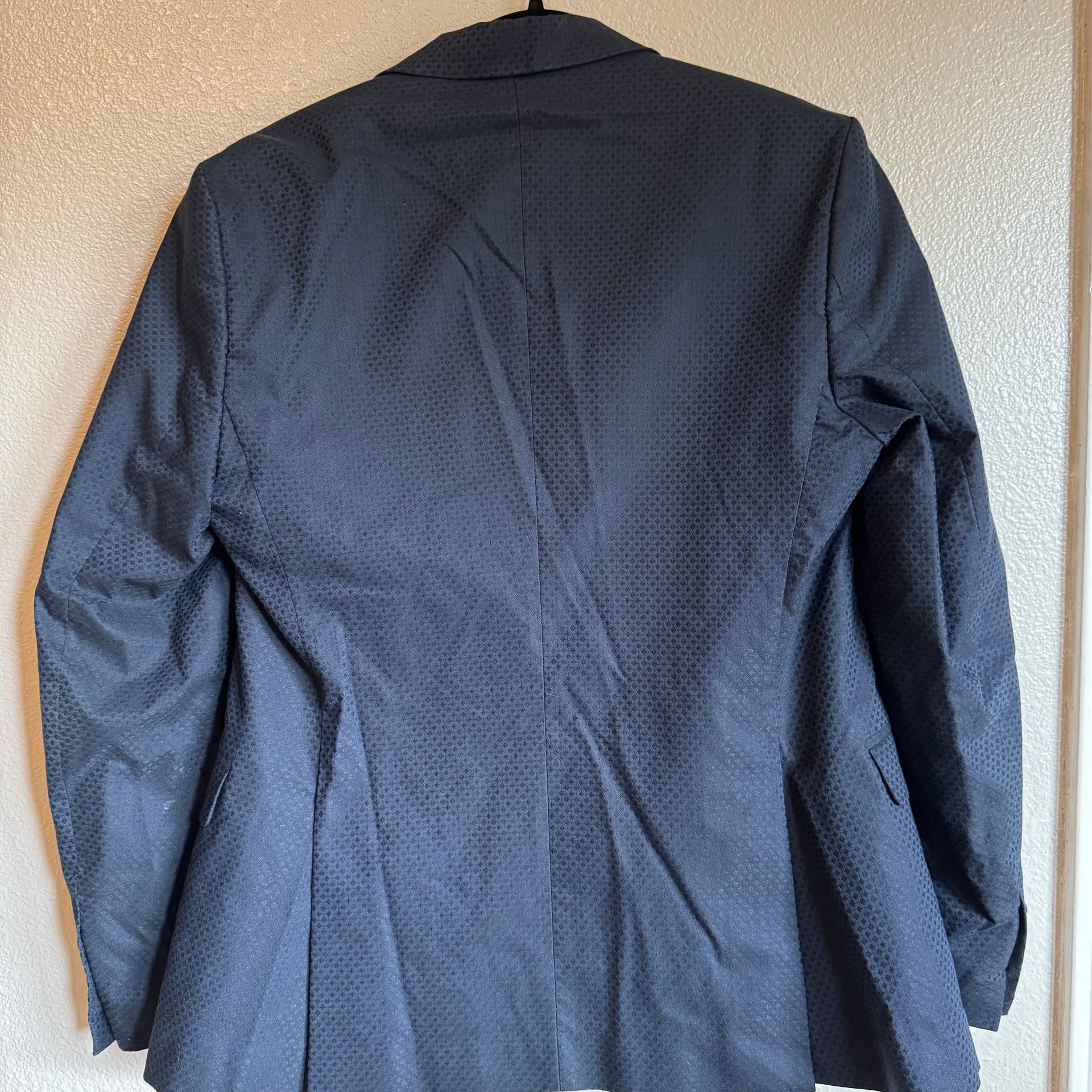 Zara Man Blue Textured Natural Fibers 2-Button Blazer 4