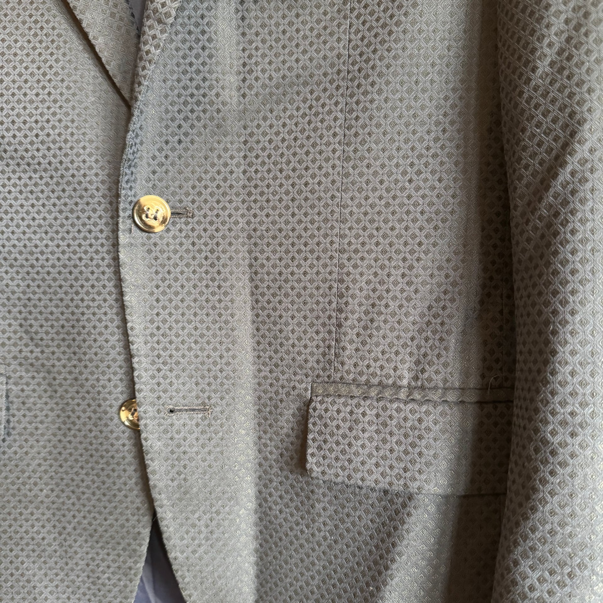 Zara Man Blue Textured Natural Fibers 2-Button Blazer 5
