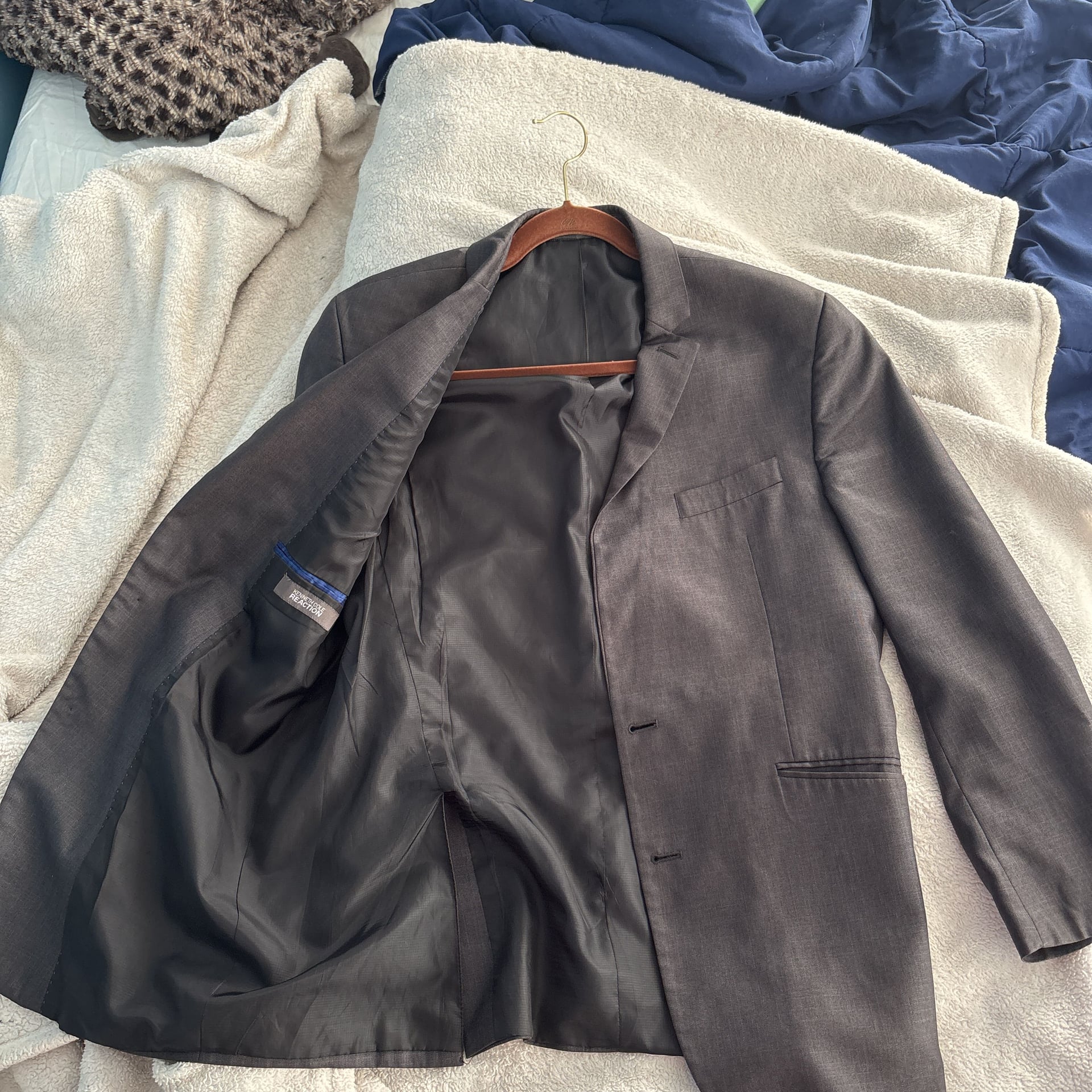 Kenneth Cole Reaction Men's Gunmetal Techni-Cole Slim-Fit Suit Jacket 2