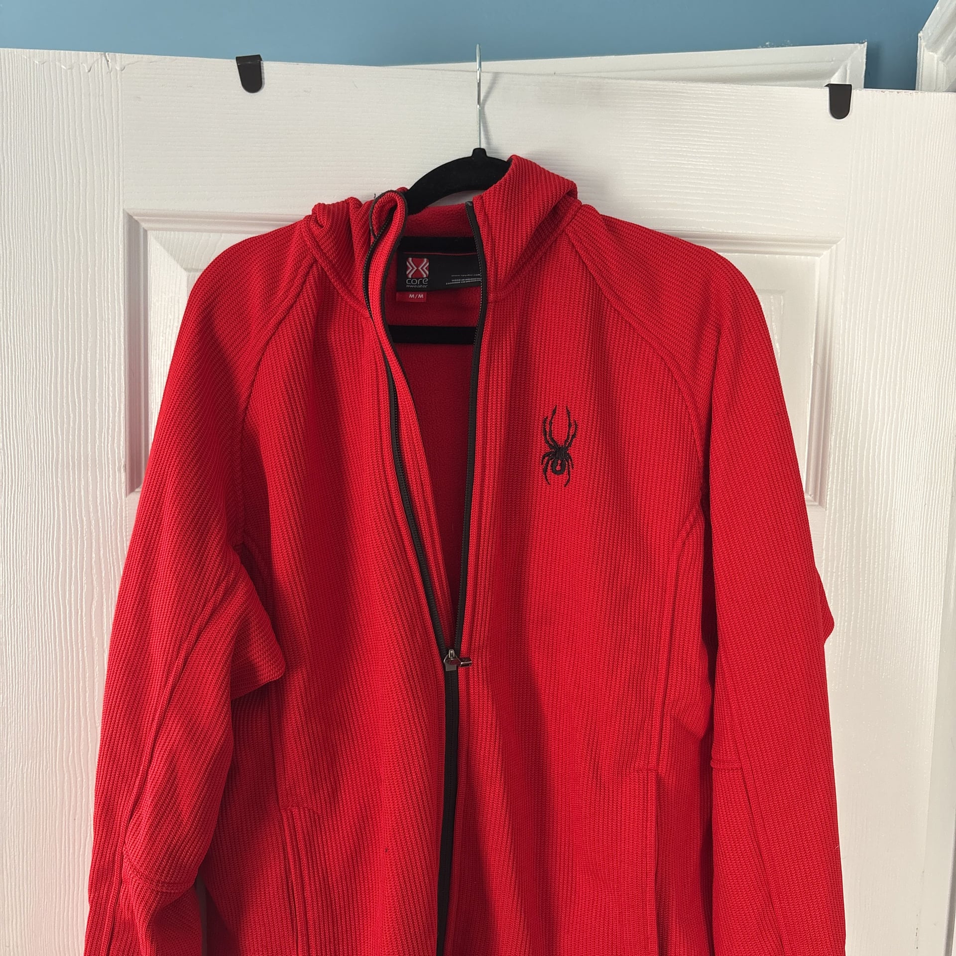 Spyder Men's Red and Black Full Zip Core Fleece Jacket 1