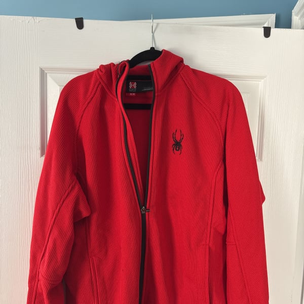 Spyder Men's Red and Black Full Zip Core Fleece Jacket