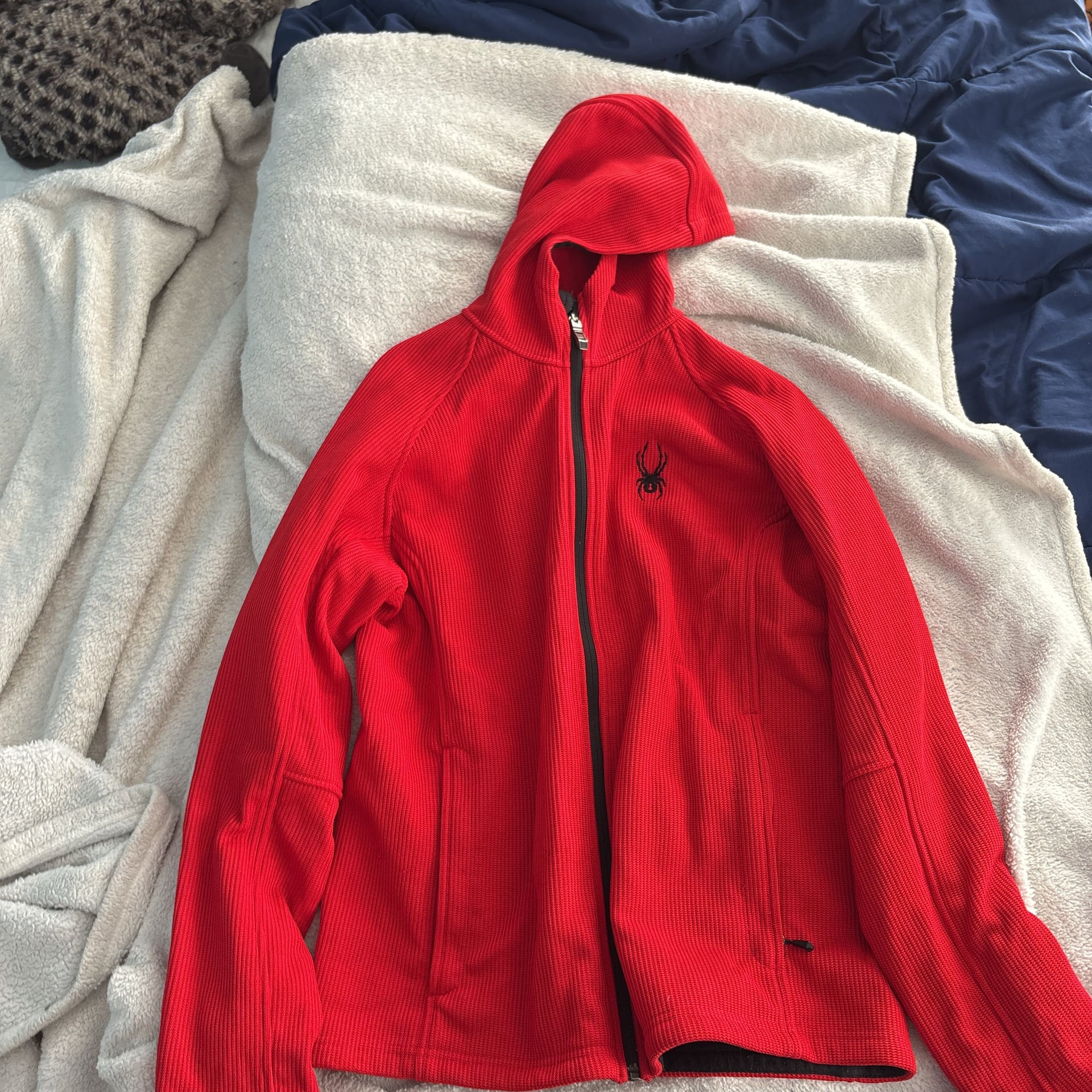 Spyder Men's Red and Black Full Zip Core Fleece Jacket 2