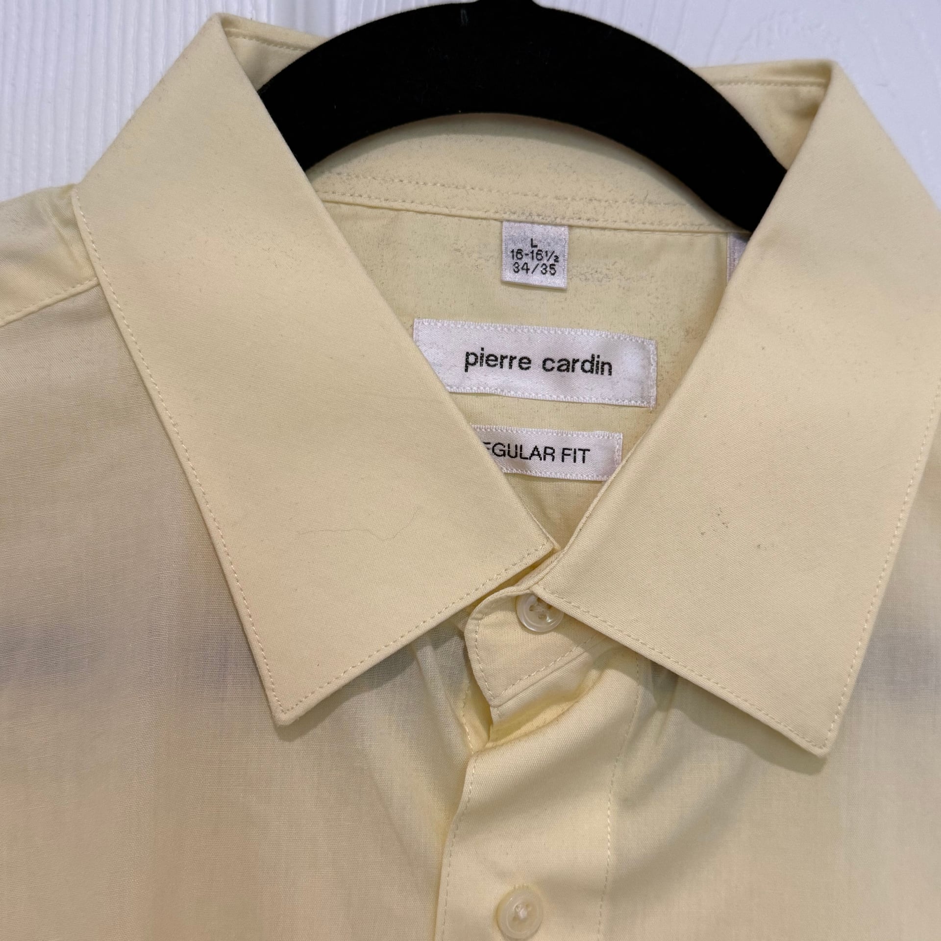 Pierre Cardin Regular Fit Yellow Long Sleeve Dress Shirt 1