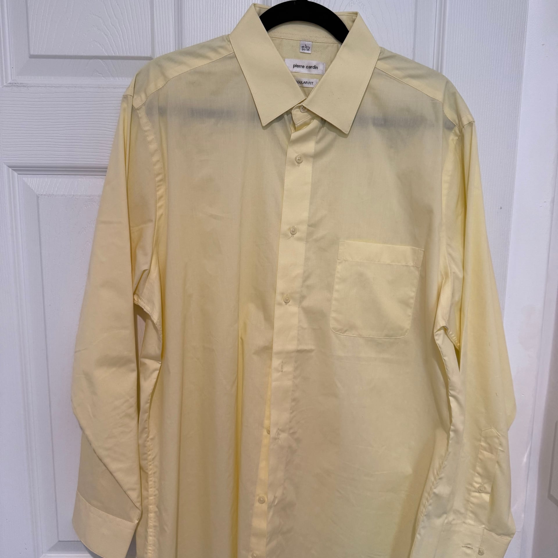Pierre Cardin Regular Fit Yellow Long Sleeve Dress Shirt 2