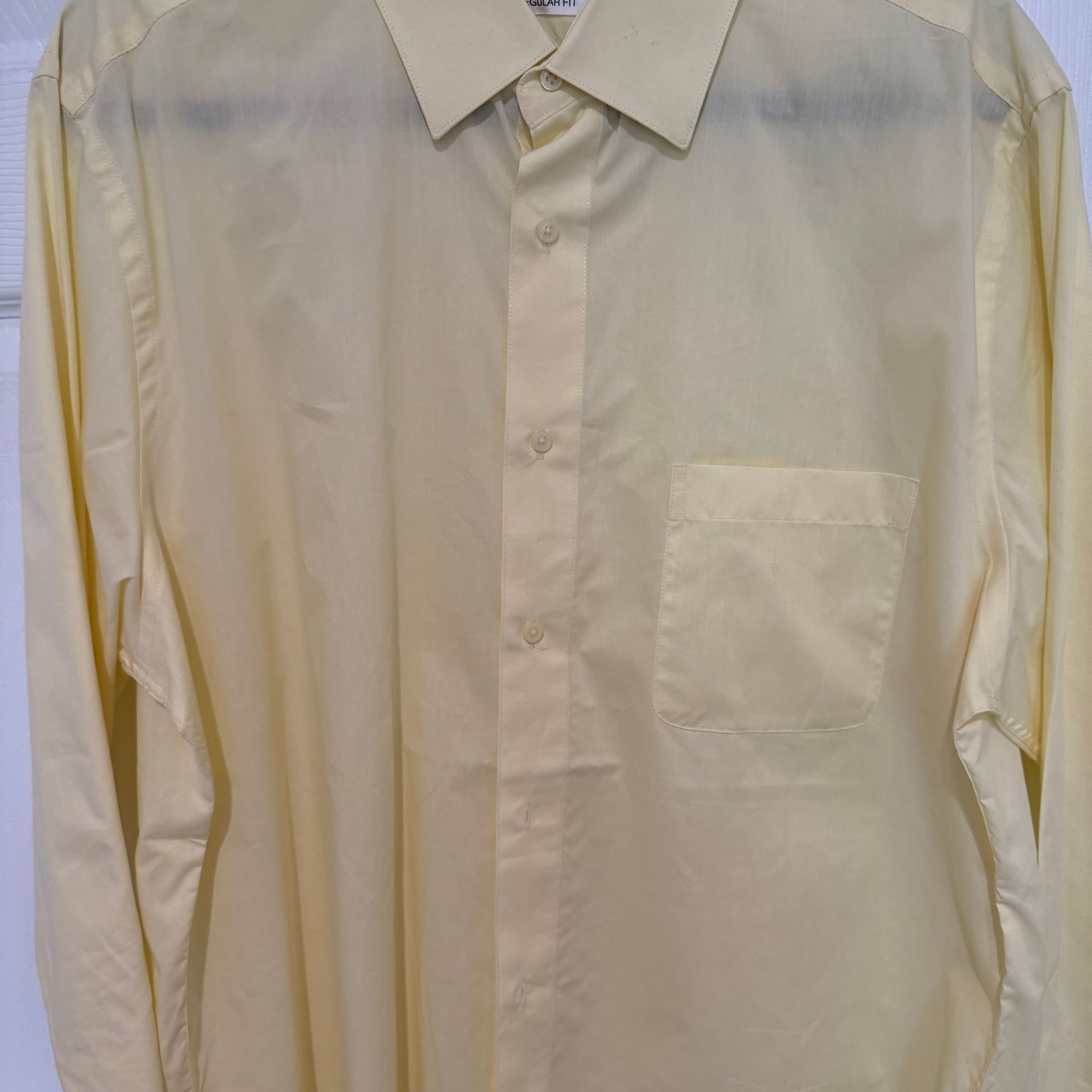 Pierre Cardin Regular Fit Yellow Long Sleeve Dress Shirt 3