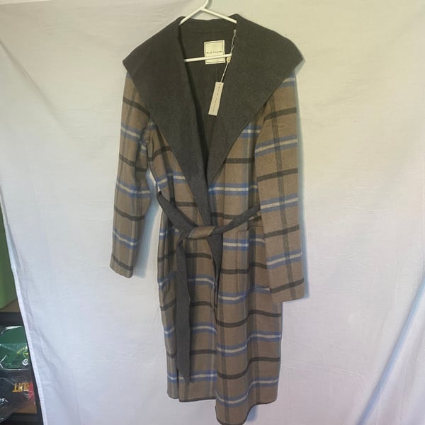 Elie Tahari Wallace Plaid Wrap Coat