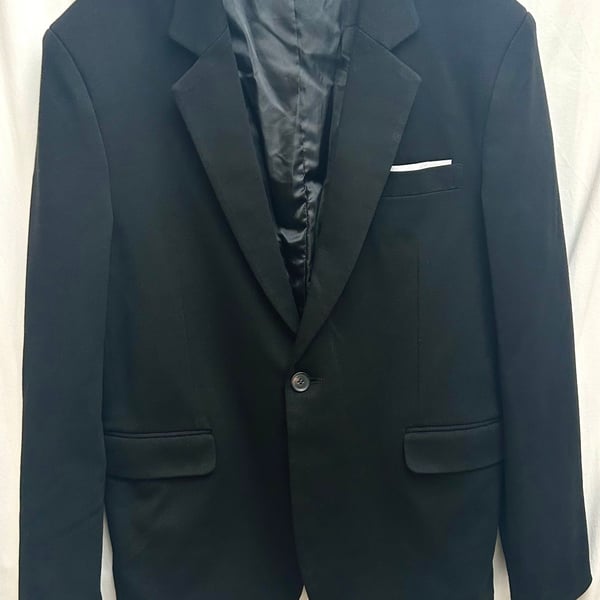 FLATSEVEN Men's Slim Fit Casual Premium Blazer Jacket, Black M