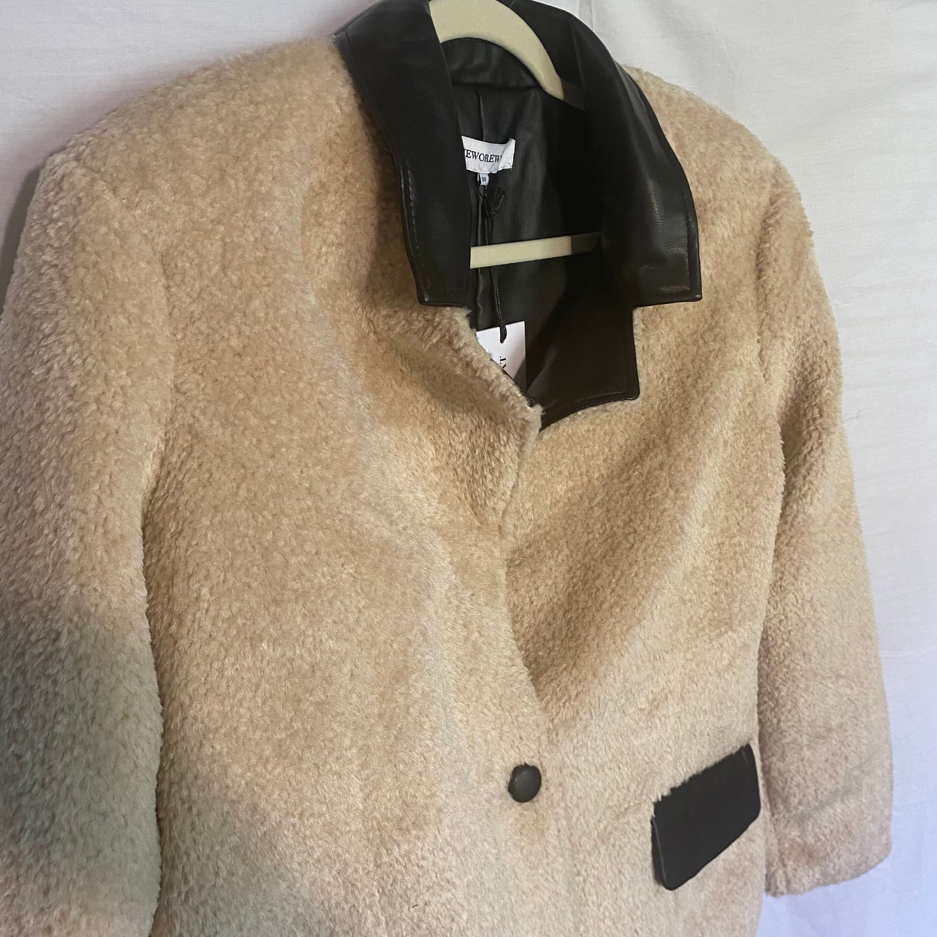 Revolve WeWoreWhat Faux Fur Blazer in Ivory & Black Sz S NWT MSRP $ 148 3