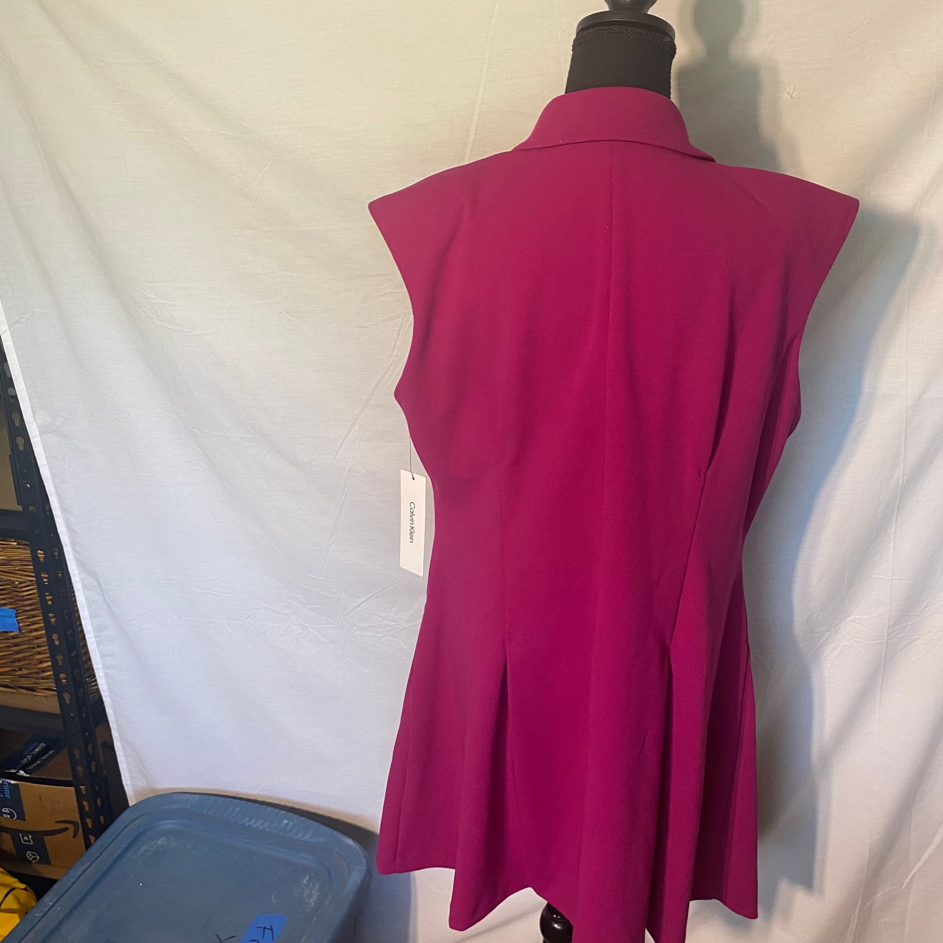 Calvin Klein Sleeveless Pink Blazer Dress Sz 16 NWT MSRP $124 6