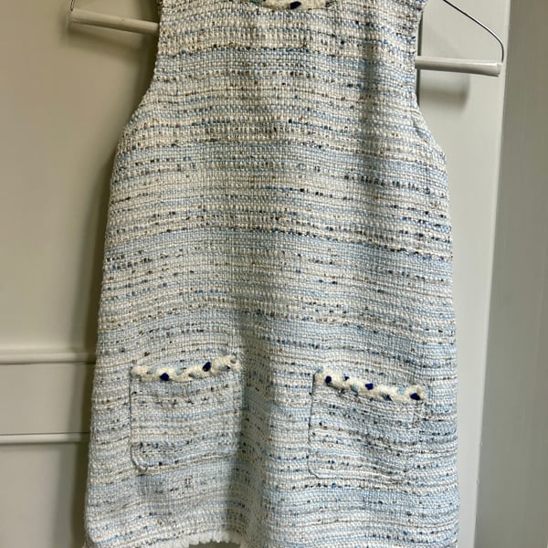 Doe A Dear Girls Blue Tweed Dress size 6