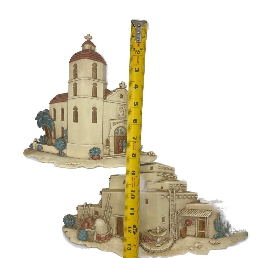 Vintage 1993 Burwood Products Southwest Wall Hanging Church Mission Pueblo 2