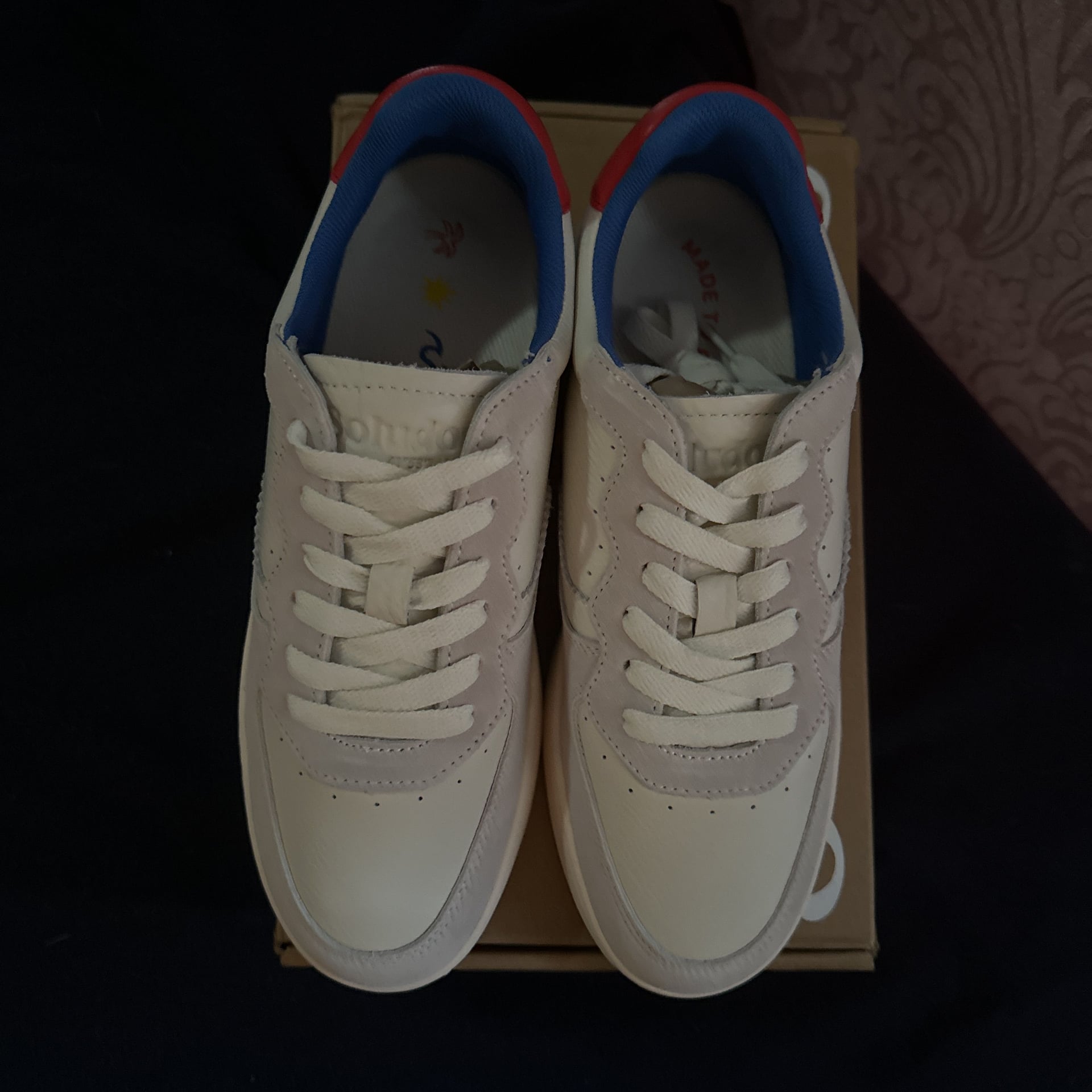 Soludos Roma Retro Sneaker White Blue Red Size 10 2