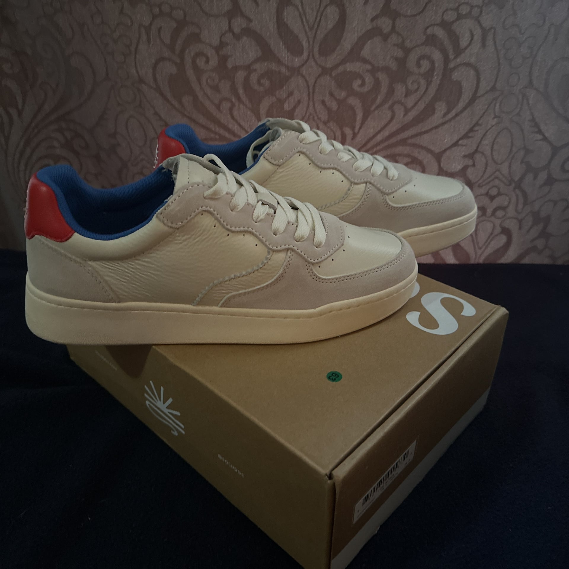 Soludos Roma Retro Sneaker White Blue Red Size 10 3