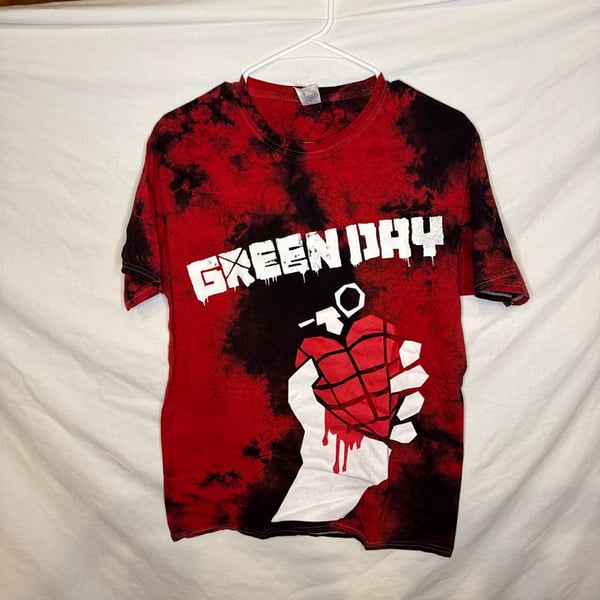 Green Day American Idiot Red Grenade Tie Dye Band T-Shirt