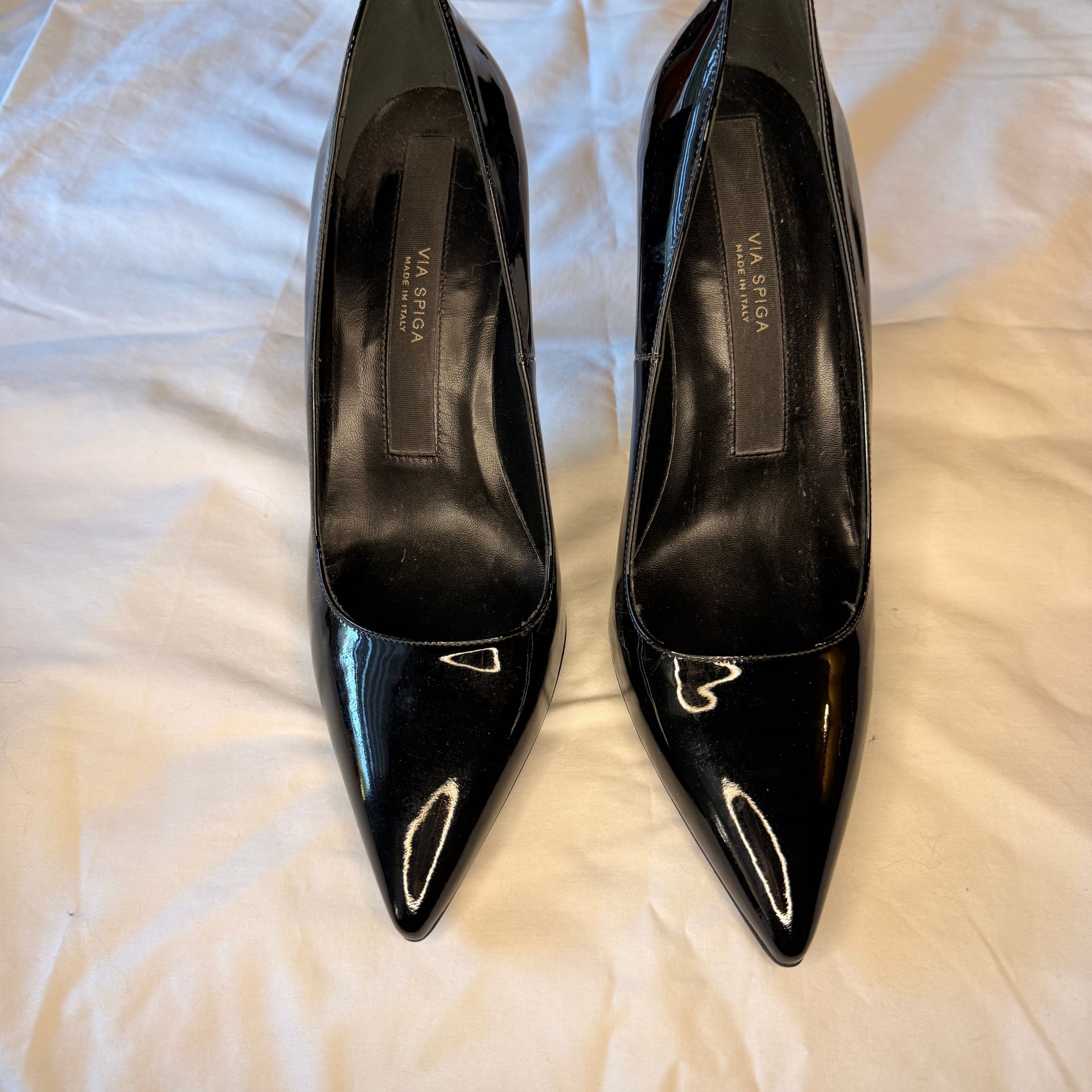 VIA SPIGA black patent leather heels shoes pointed... 1
