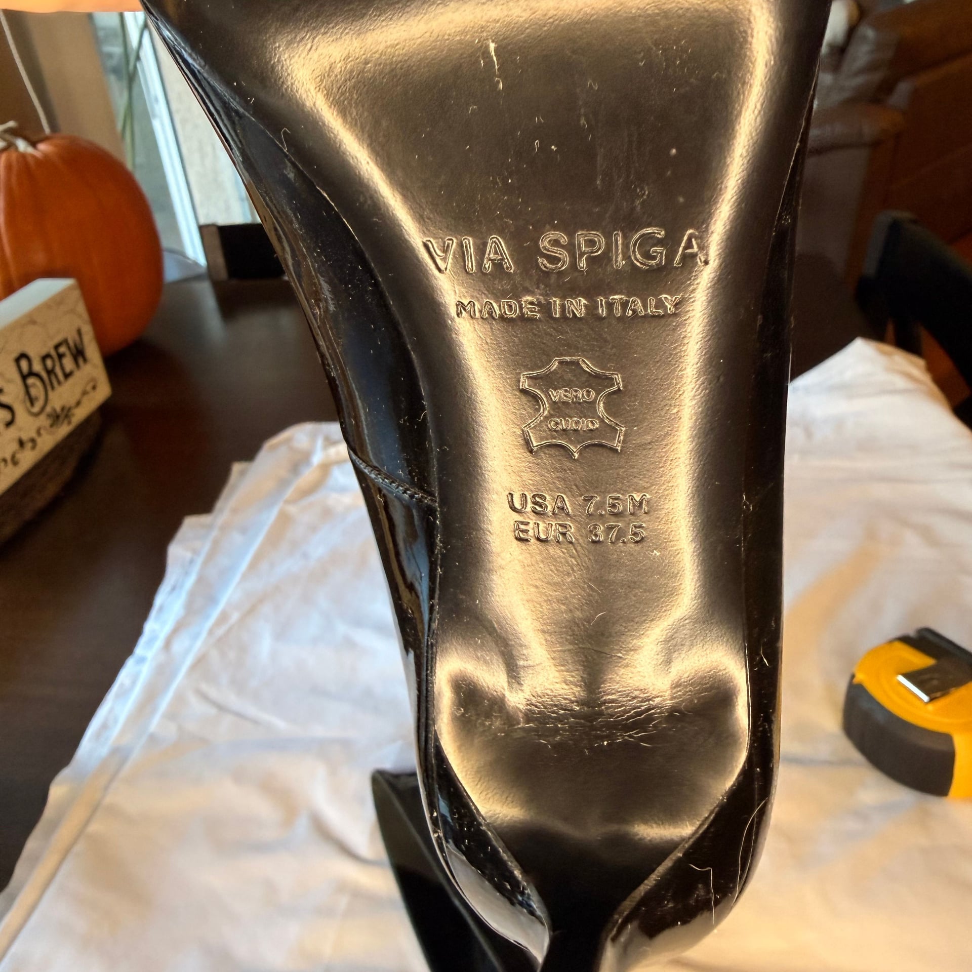 VIA SPIGA black patent leather heels shoes pointed... 2