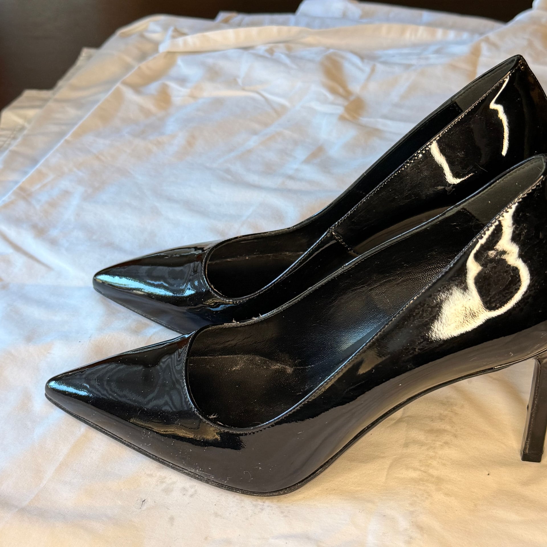VIA SPIGA black patent leather heels shoes pointed... 4