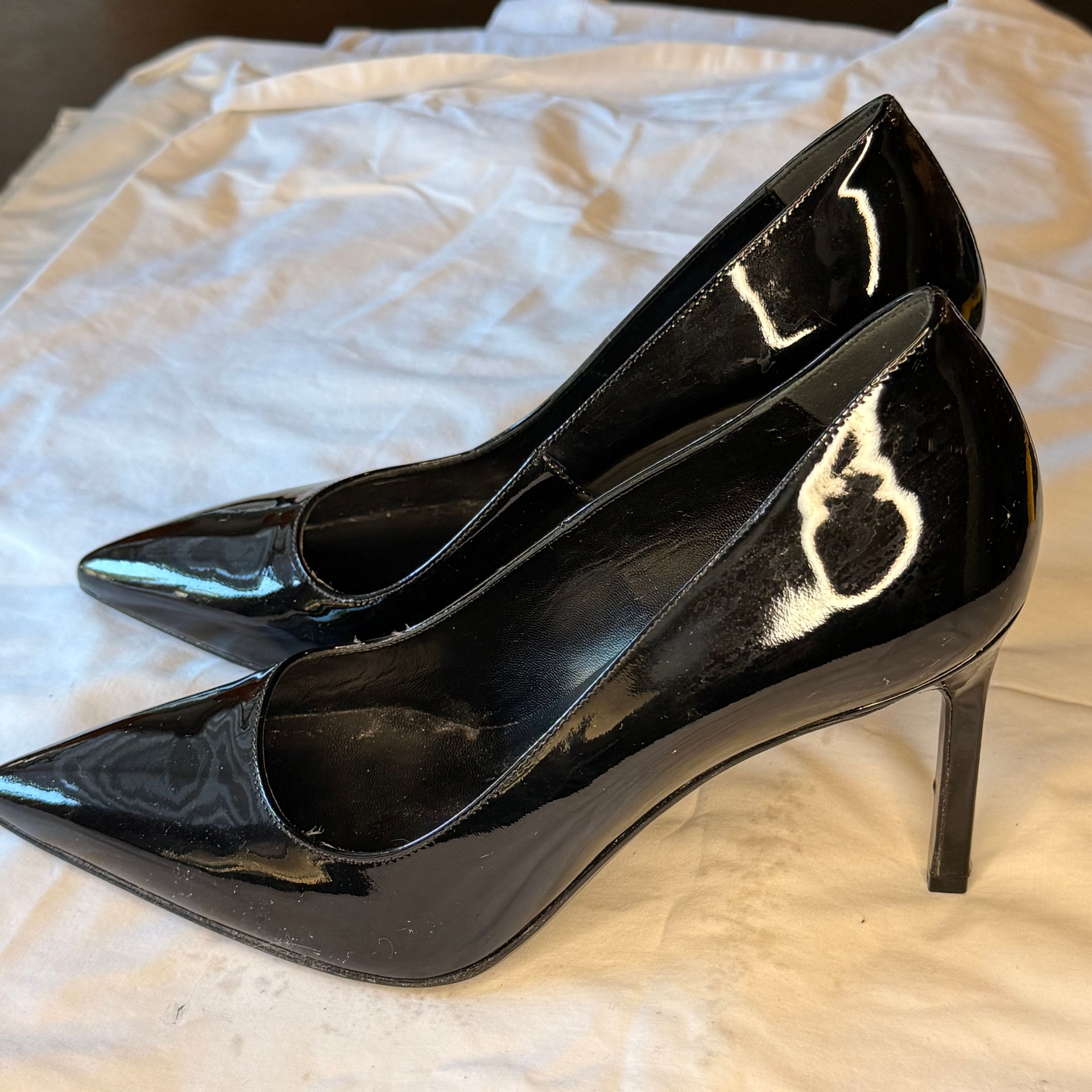 VIA SPIGA black patent leather heels shoes pointed... 5