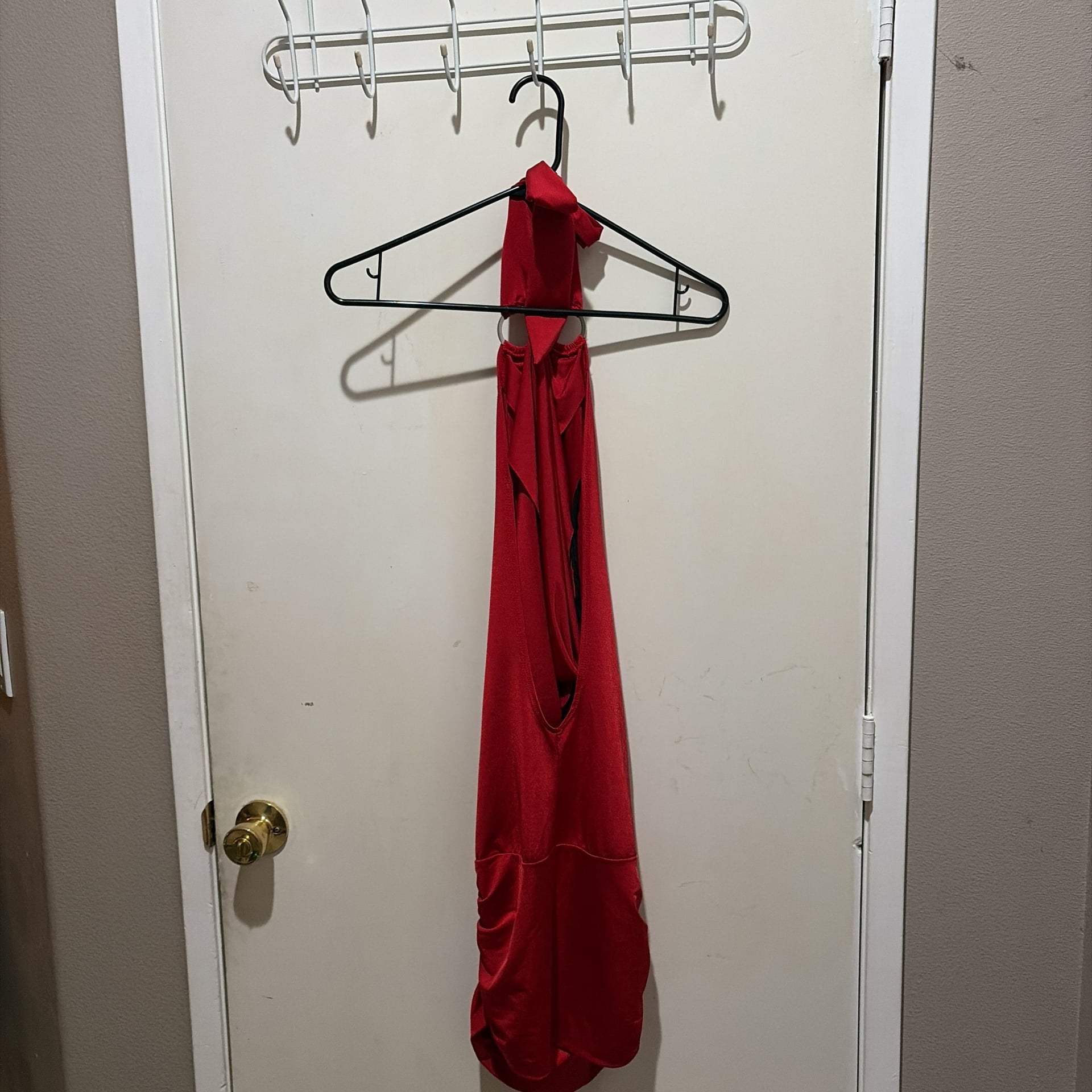 A Women's Plunge Mini Dress with Open Back and O-Ring Detail 4