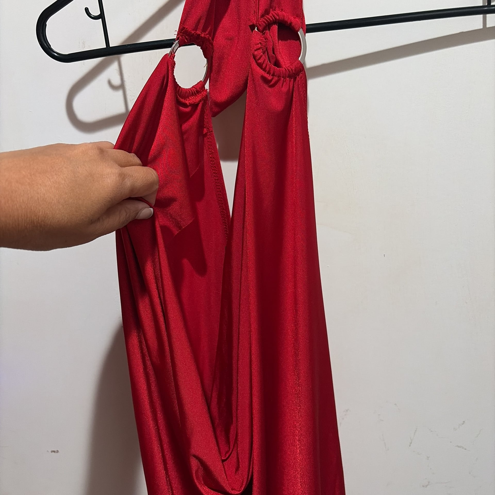 A Women's Plunge Mini Dress with Open Back and O-Ring Detail 5