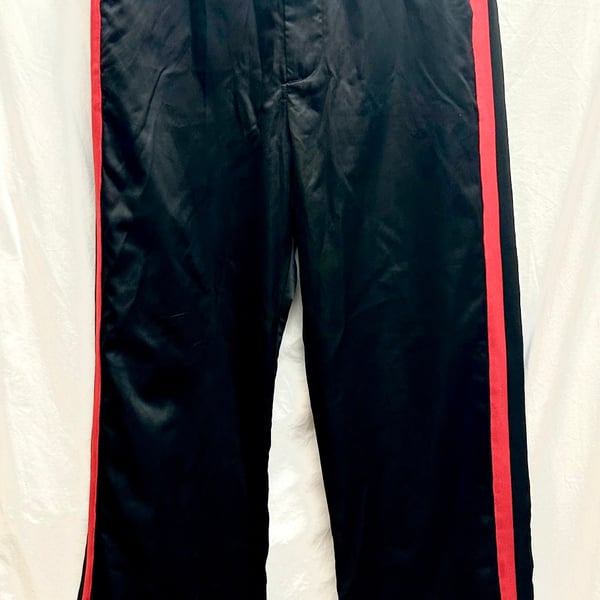 Women’s Athleisure Red Stripe Sheen Trousers Waisted Small KPop