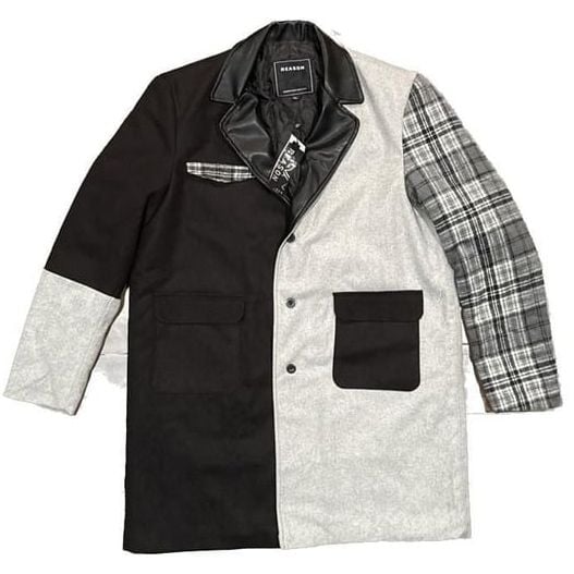 NWT Reason Lumberjack Top Coat Color Block Plaid Overcoat Size XL 2