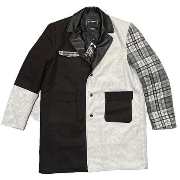 NWT Reason Lumberjack Top Coat Color Block Plaid Overcoat Size XL