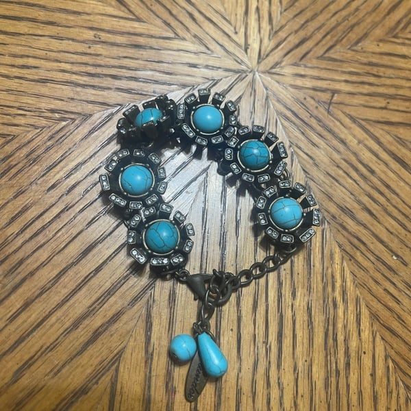 Plunder Design Turquoise & Gold Tone Bracelet