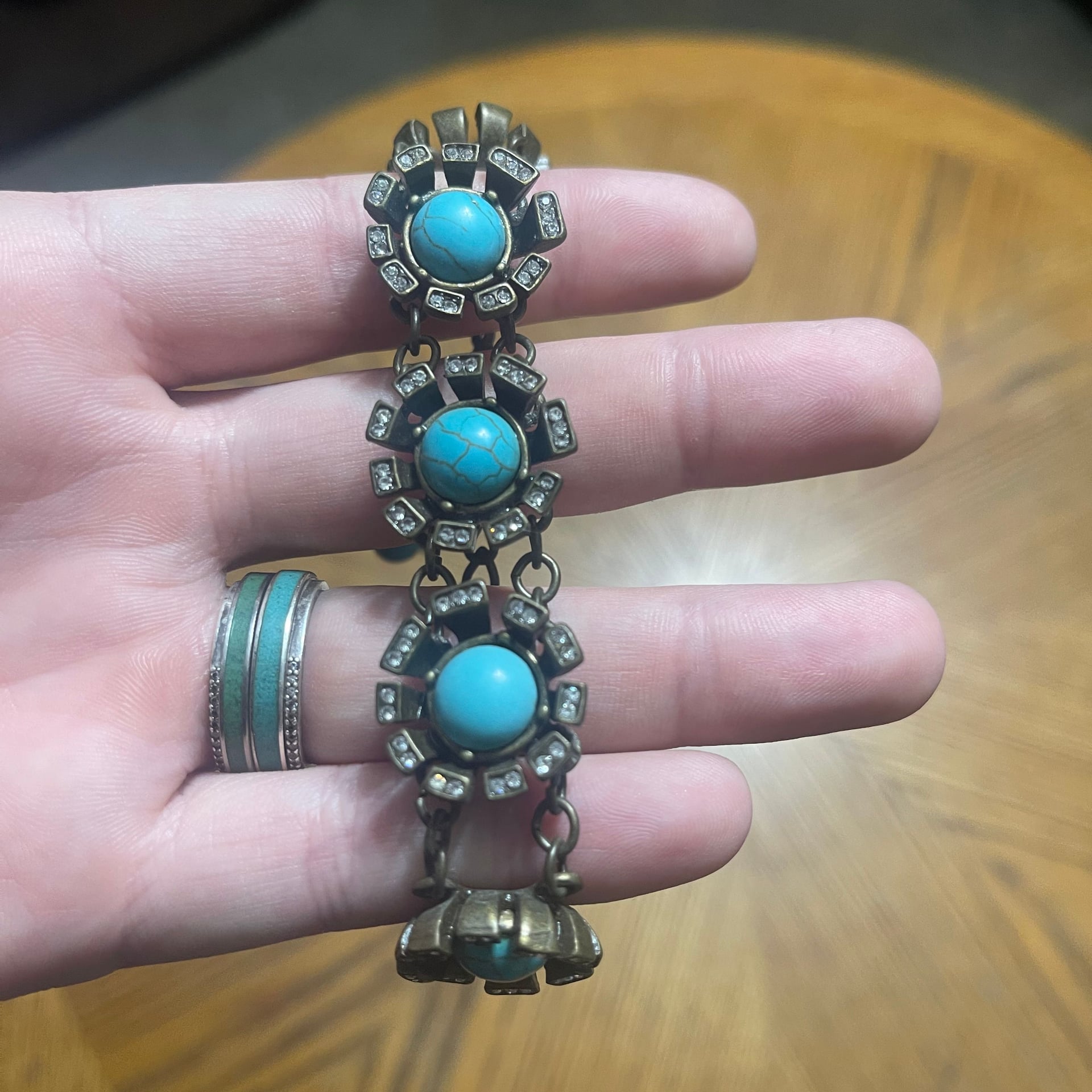 Plunder Design Turquoise & Gold Tone Bracelet 2