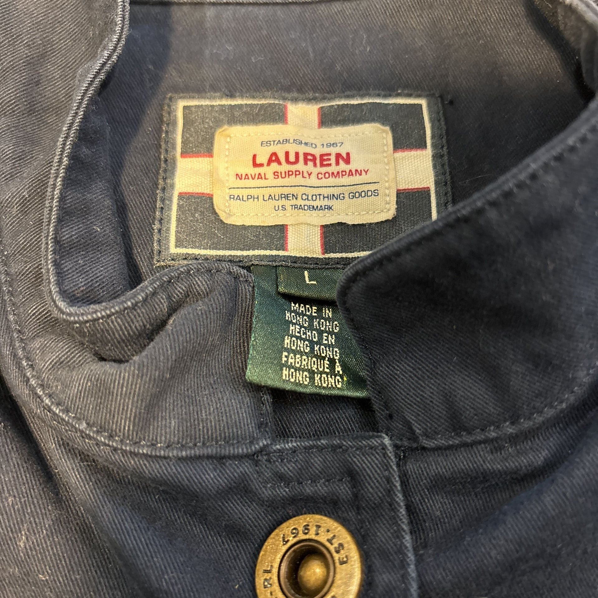 Vintage Ralph Lauren Navy Blue Jacket Sz M Lauren Navel Supply Company 5